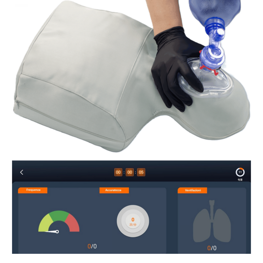 Manchino BLS Little Grey Advanced con CPR Feedback su App
