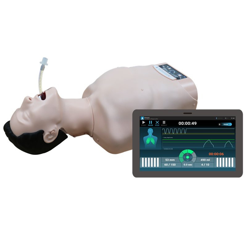 Manichino BLS torso BT Sherpa Airway con App e Testa Intubabile
