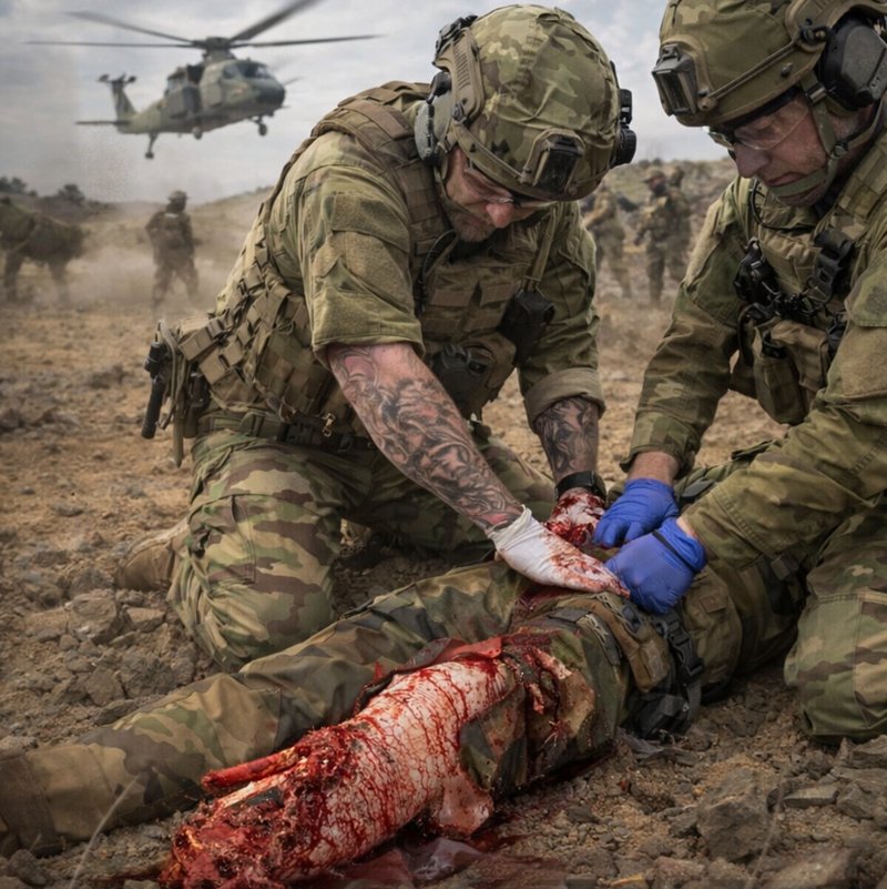 Manichino a peso reale iperrealistico ALS Rescue Manikin Pro Elite Military
