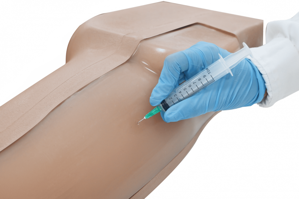 Simulatore Medico ecografabile per lesioni tessuti molli della gamba